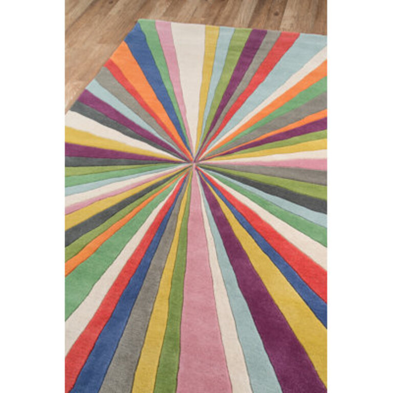Bonfield Hand Tufted Wool Area Rug in YellowPinkGreen