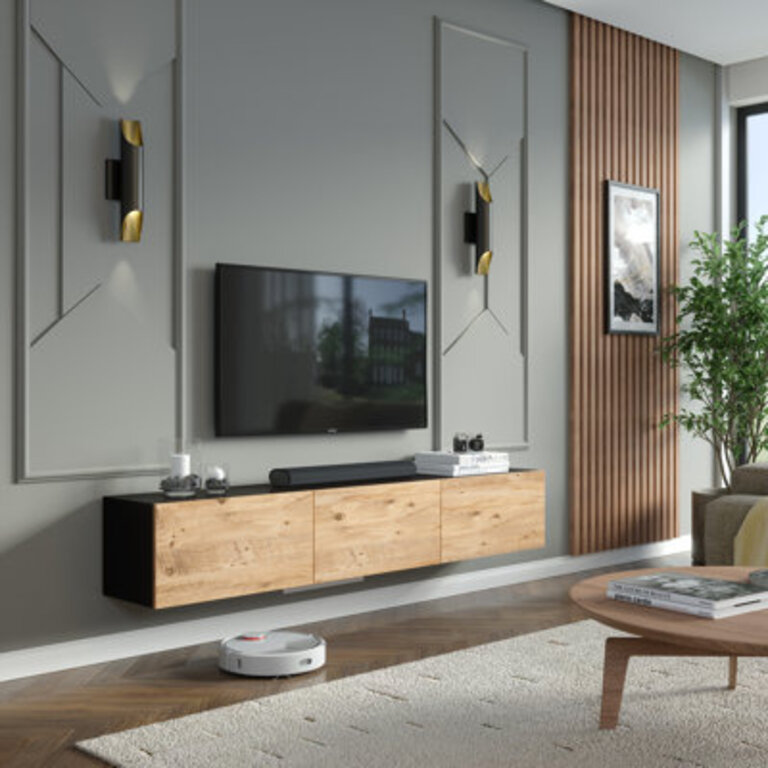 Colima Modern Floating TV Stand Up to 80 TVs Wall-Mounted Media Console with Storage Cabinet