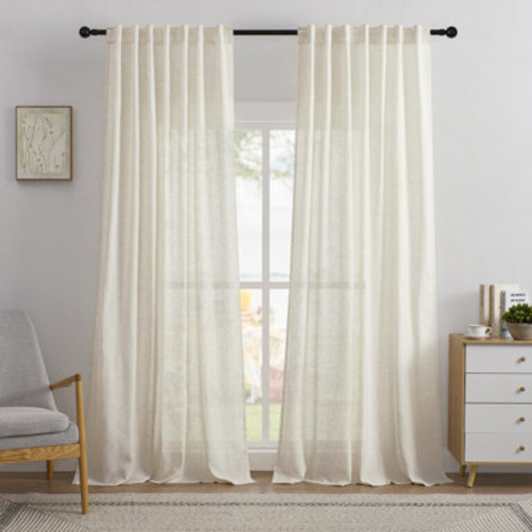 Draycott Semi Sheer Back Tab Curtain Panel Pair