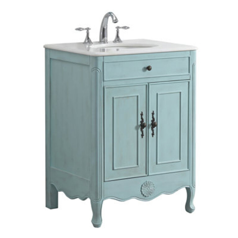 Faustini 26 Single Bathroom Vanity with Cultured Marble Top
