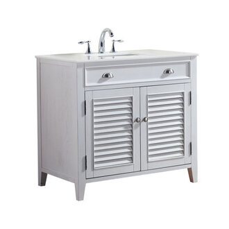 Gertrud 36 Single Bathroom Vanity with Marble Top