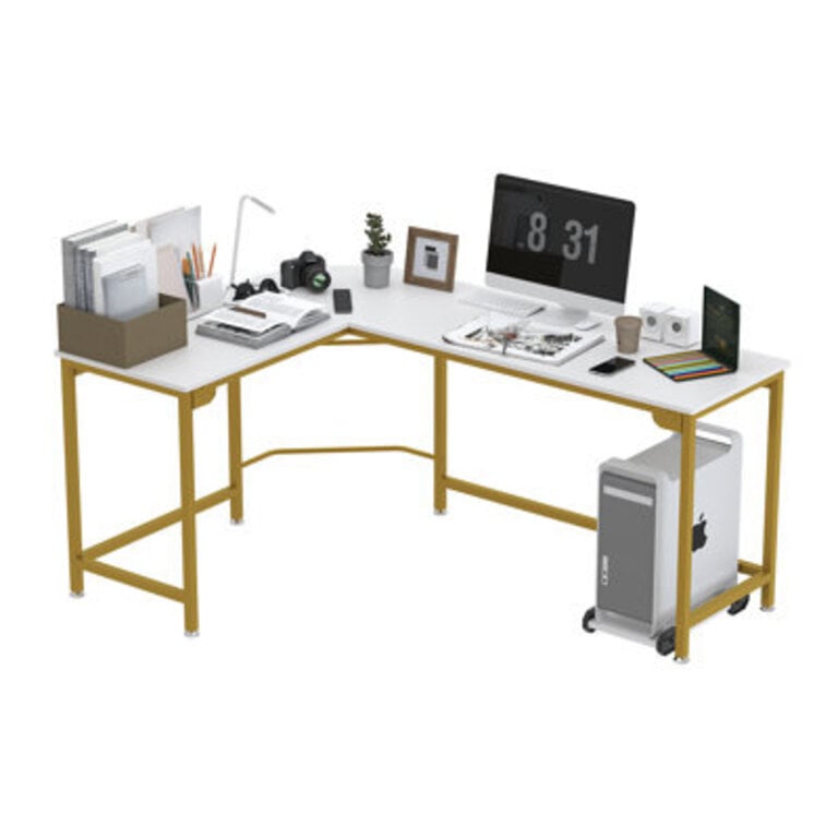Willesden L-Shaped Metal Base Computer Desk