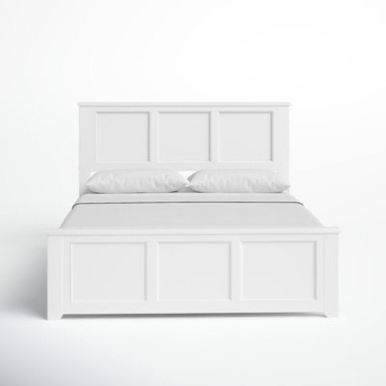 Amear Solid Wood Foundation Bed with Matching Footboard