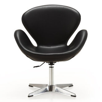 Alfredo Swivel Lounge Chair Upholstery Color: Black