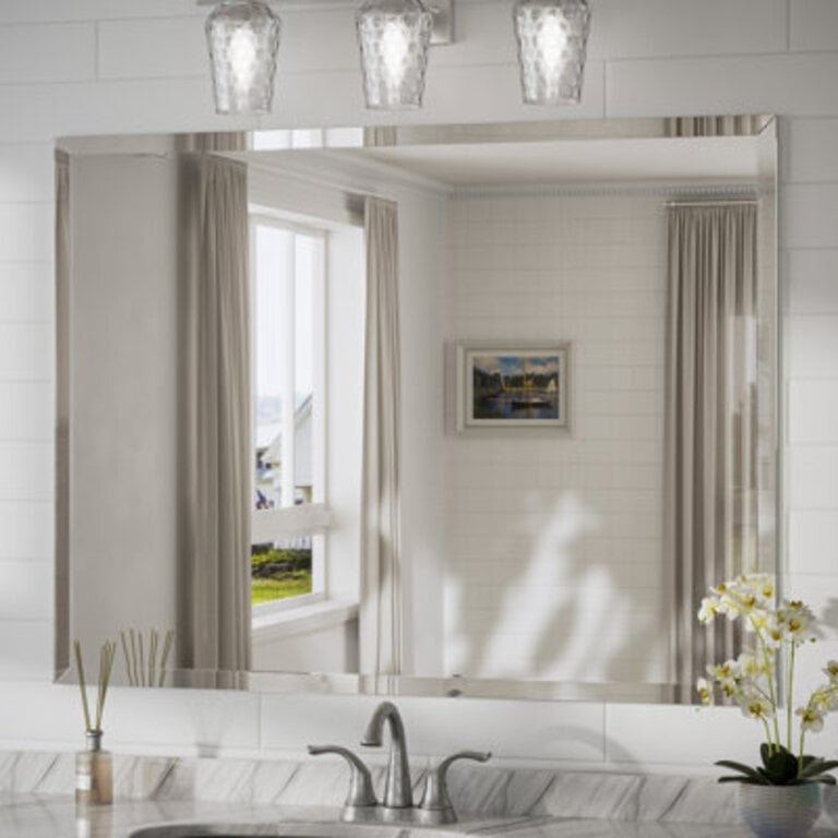 Janica Shatterproof Beveled Frameless Bathroom Vanity Mirror