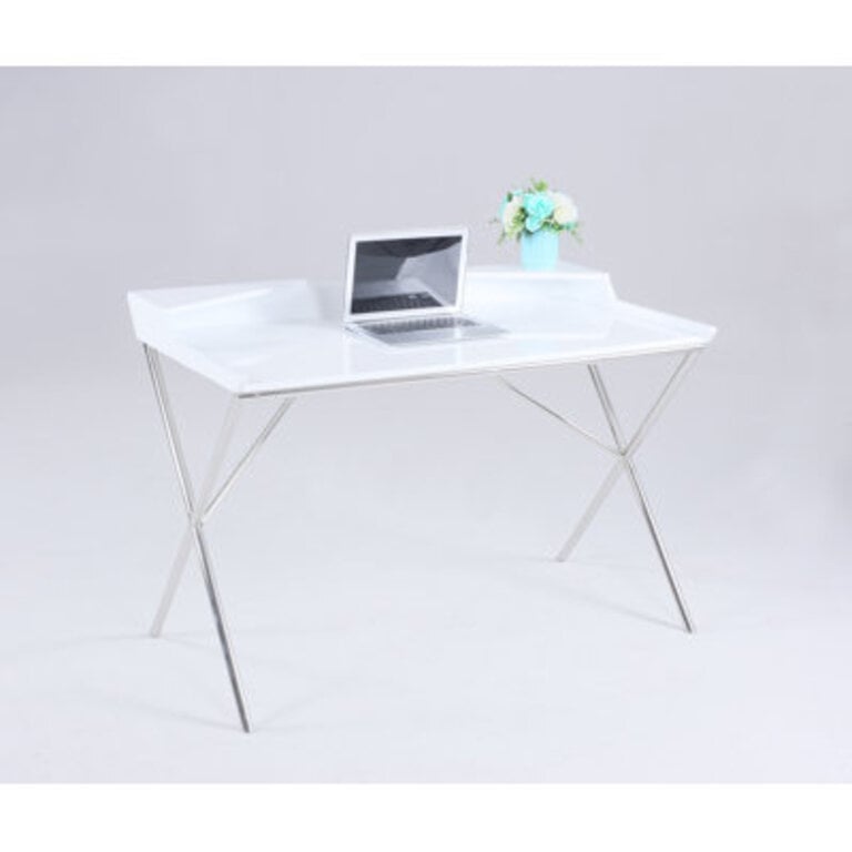 Alsager Glass Top Metal Base Writing Desk