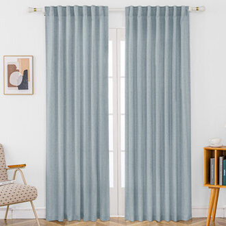 Set of 2 Toyoko Linen Blended Back Tab Curtains