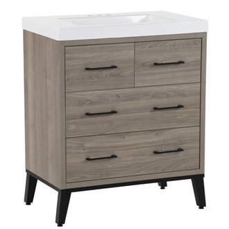 Houlberg 3106 Single Bathroom Vanity with Cultured Marble Top