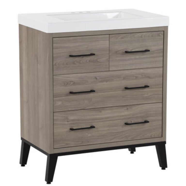 Houlberg 3106 Single Bathroom Vanity with Cultured Marble Top