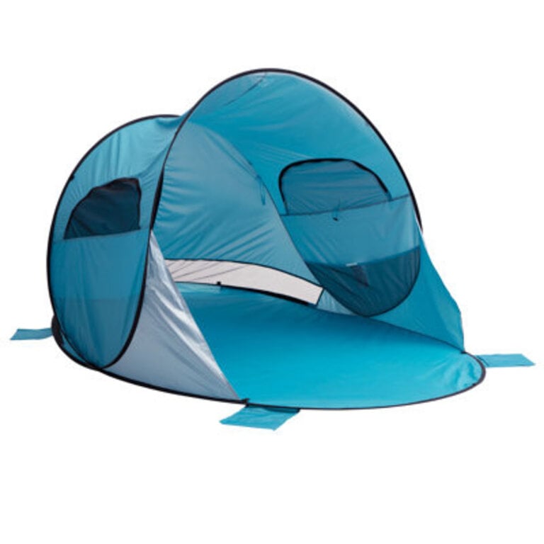 Wakeman UPF50 Pop Up Beach Tent Sun Shelter Blue