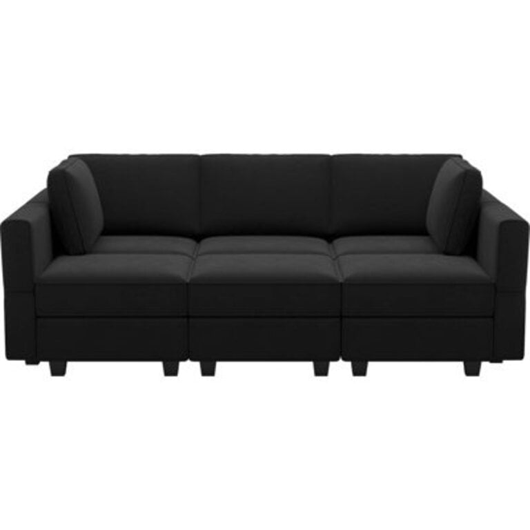 Nairoby 6 Storage Ottomans Sleeper - Velvet Sofa Bed Modular Sectional Sofa Convertible Sofa Livingroom Bedroom Apartment Couch