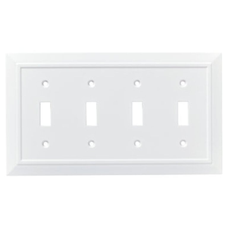 Classic Architecture 4-Gang Toggle Light Switch Wall Plate