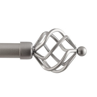 Torch Curtain Rod and Coordinating Finial Set Adjustable