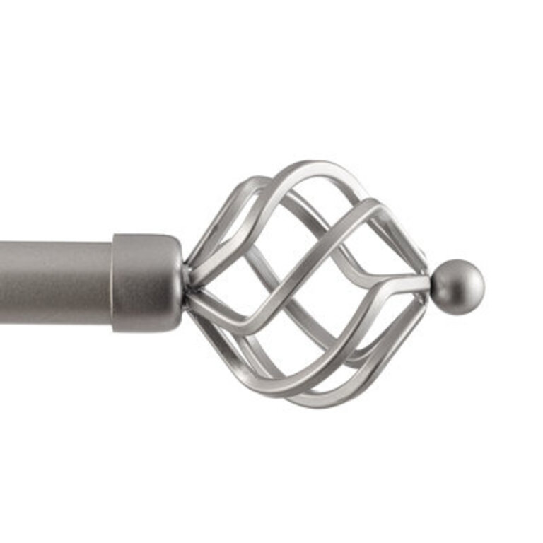Torch Curtain Rod and Coordinating Finial Set Adjustable
