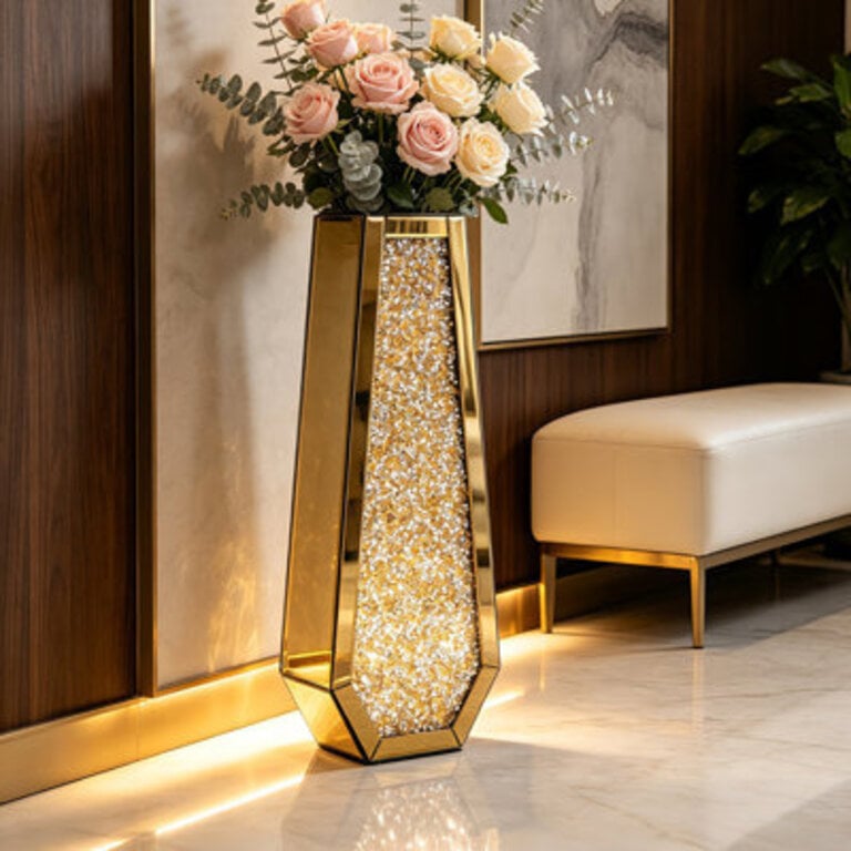 DeGrailly 30 Modern Handmade Mirrored Glass Floor Vase