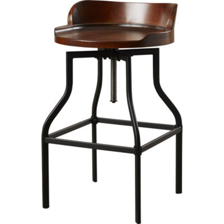 Chivan Swivel Adjustable Height Counter Stool with Metal Frame