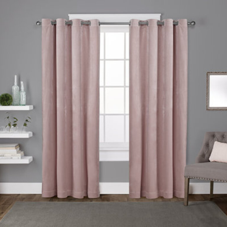 Cambra Velvet Semi-Sheer Grommet Curtain Panels