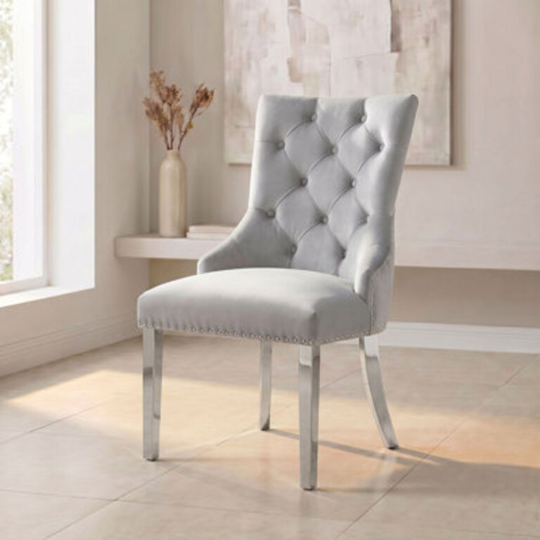 Edward Luxury Tufted Velvet Upholstered Dining Chairs Classic Design