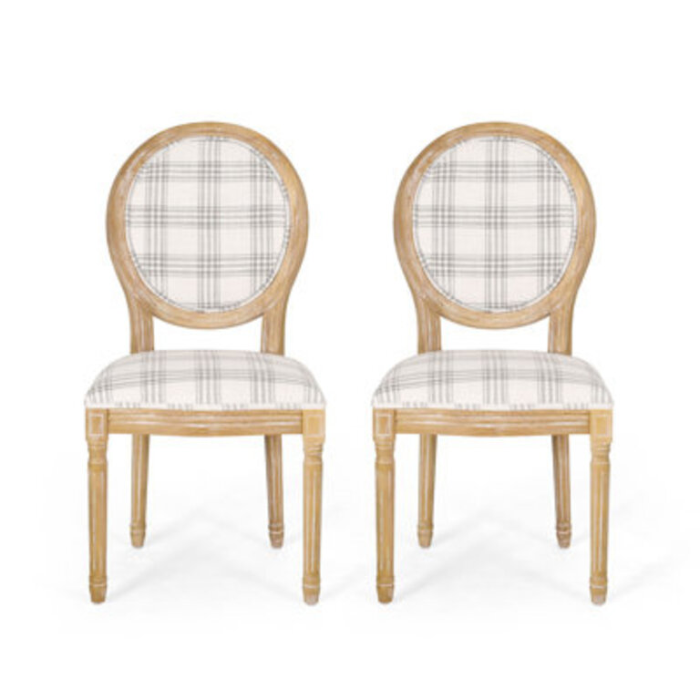 Set of 2 Jair Upholstered King Louis Side Chairs