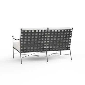 Lucier 5177 Wide Straight Iron Loveseat with Sunbrella Cushions