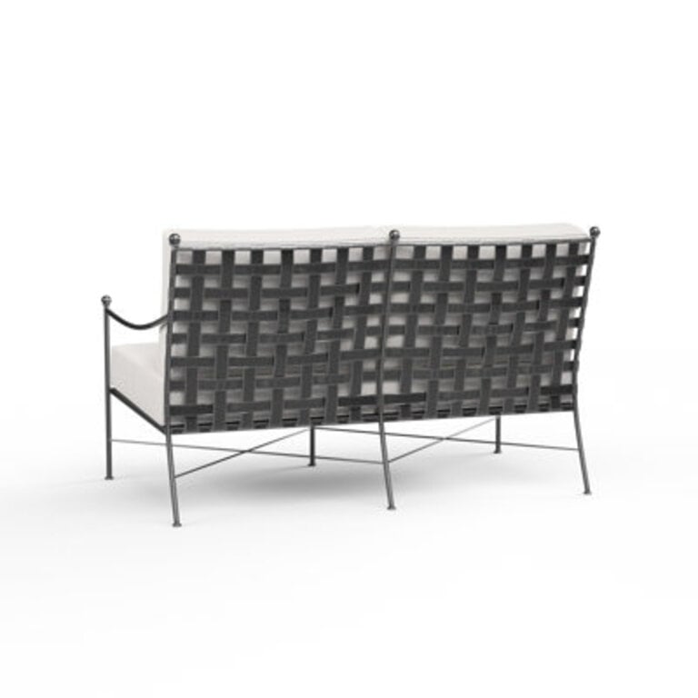 Lucier 5177 Wide Straight Iron Loveseat with Sunbrella Cushions