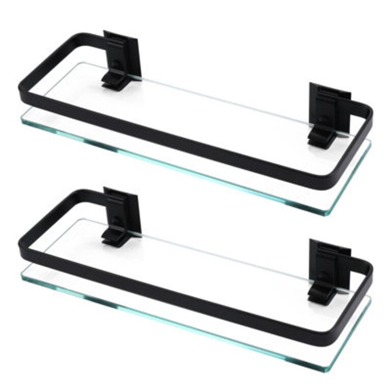 Keyarra Aluminum Bathroom Glass Shelf