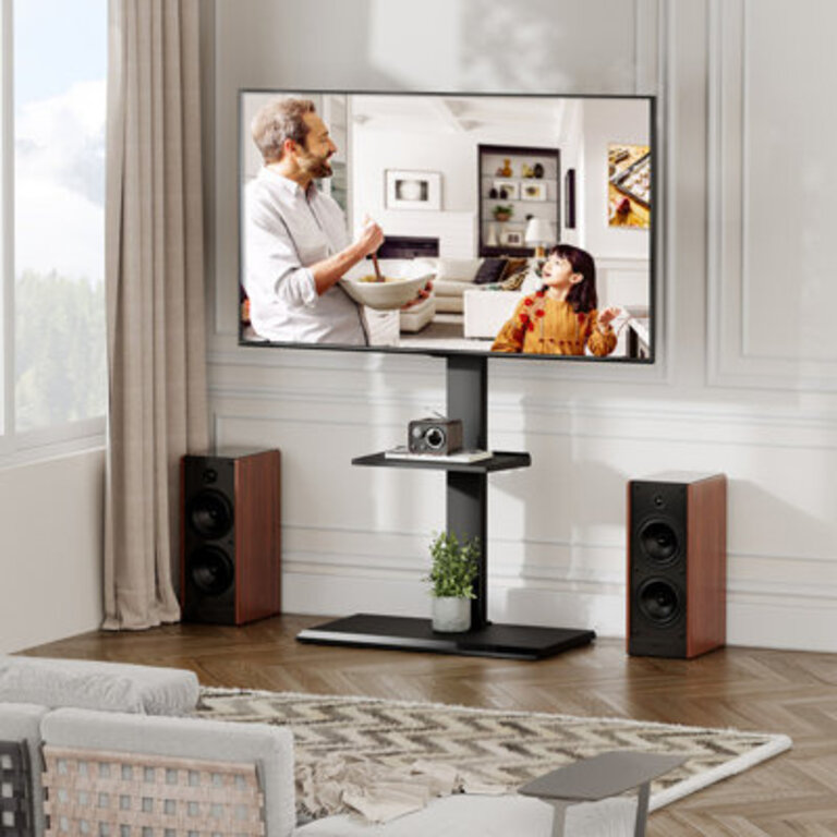 Akhia Swivel Height Adjustable Iron Floor TV Stand