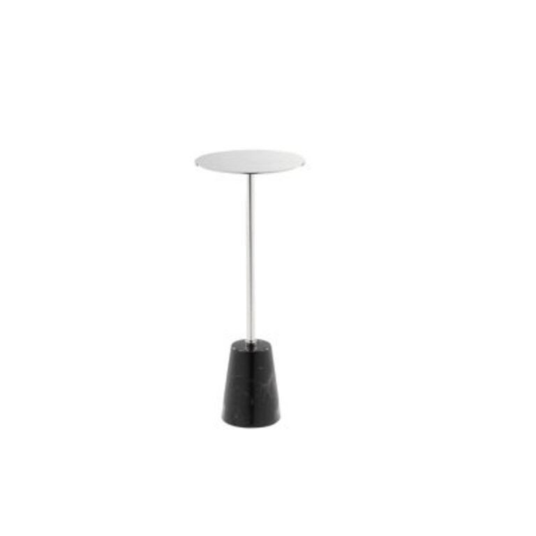 Maisel Metal and Marble Pedestal End Table