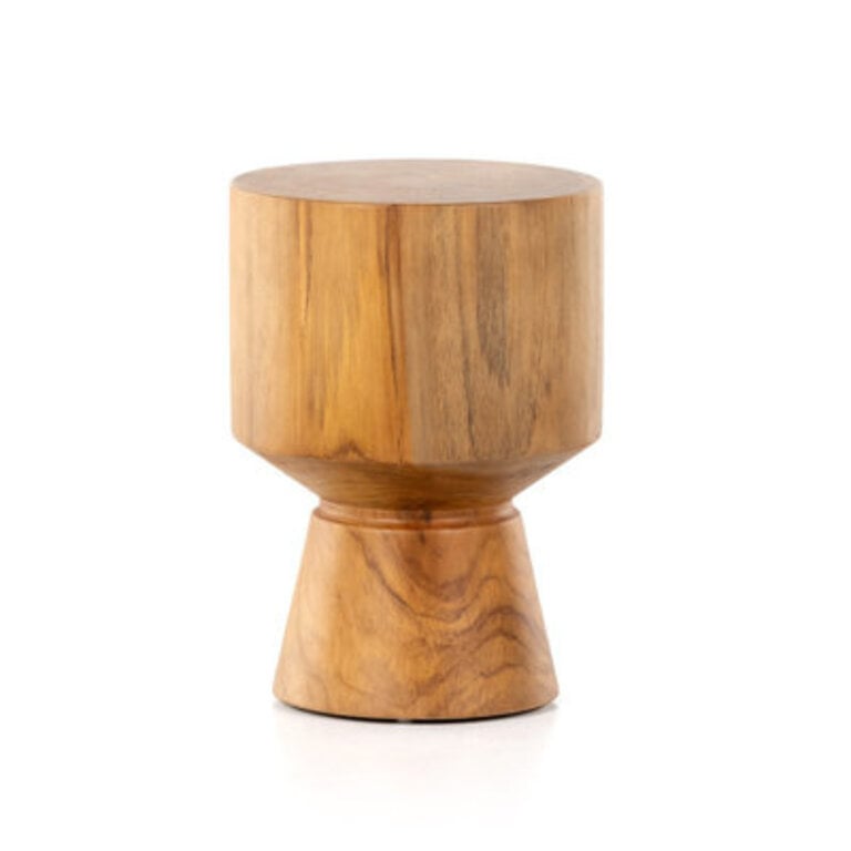 Lecce Round Teak Outdoor Side Table  13 in W 13 in D