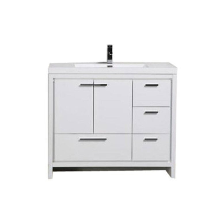 Lefebvre 42 Single Bathroom Vanity with Poly Marble Top
