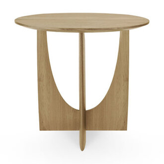 Geometric Solid Wood End Table