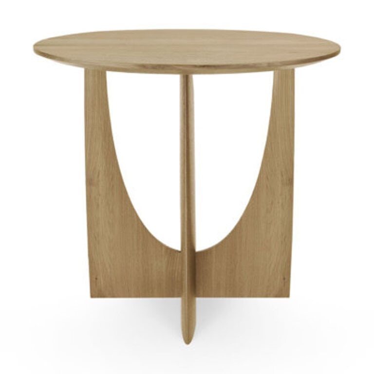 Geometric Solid Wood End Table