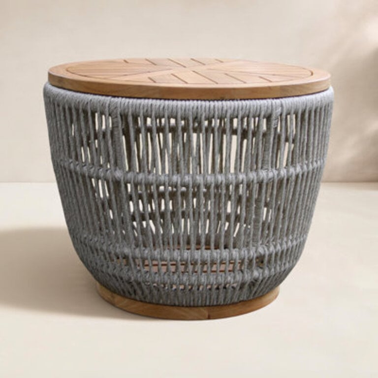 Fiore Round Metal Outdoor Side Table  24 in W 24 in D
