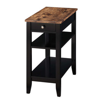 Carbin End Table with Drawer and Shelves
