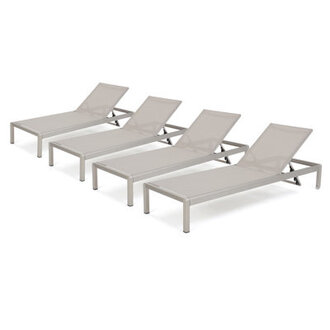 Caggiano Outdoor Metal Chaise Lounge Set