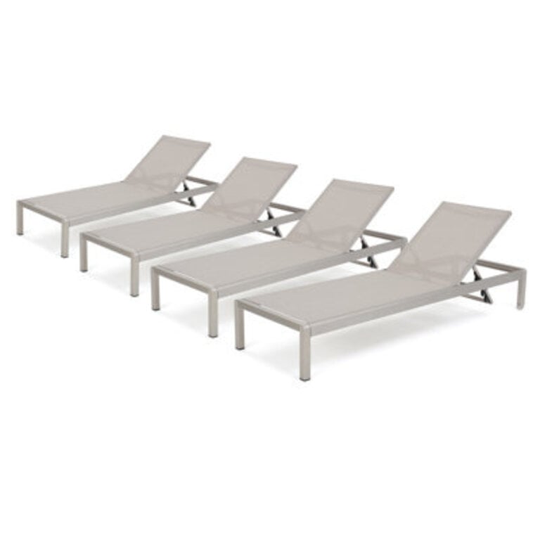 Caggiano Outdoor Metal Chaise Lounge Set