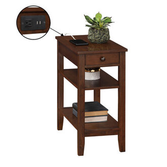Carbin 24 H 1-Drawer End Table with Built-In Outlets
