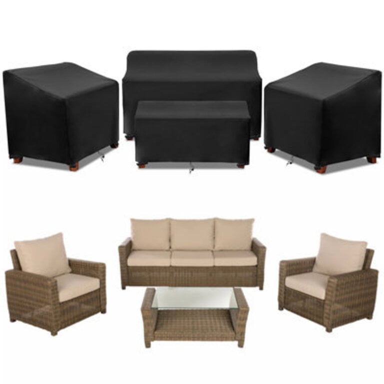 Patio Furniture Set Covers for 4 Piece Outdoor Conversation Set