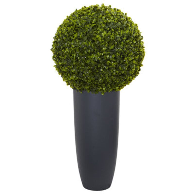30 Faux Boxwood Topiary in Ceramic Planter