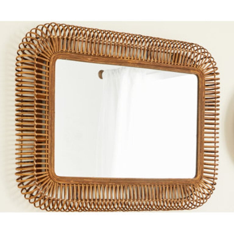 Wood Handmade Woven Room Wall Mirror