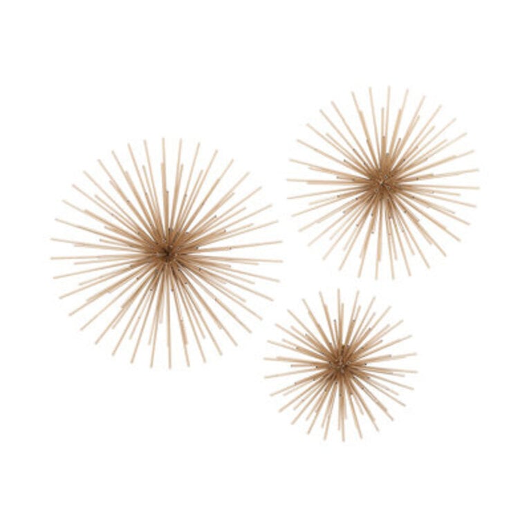 3-Pc Metal 3D Starburst Wall Decor