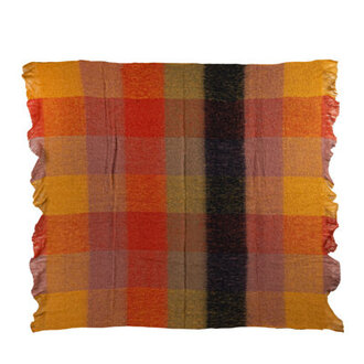 Patterned Wool Ruffled Throw Blanket