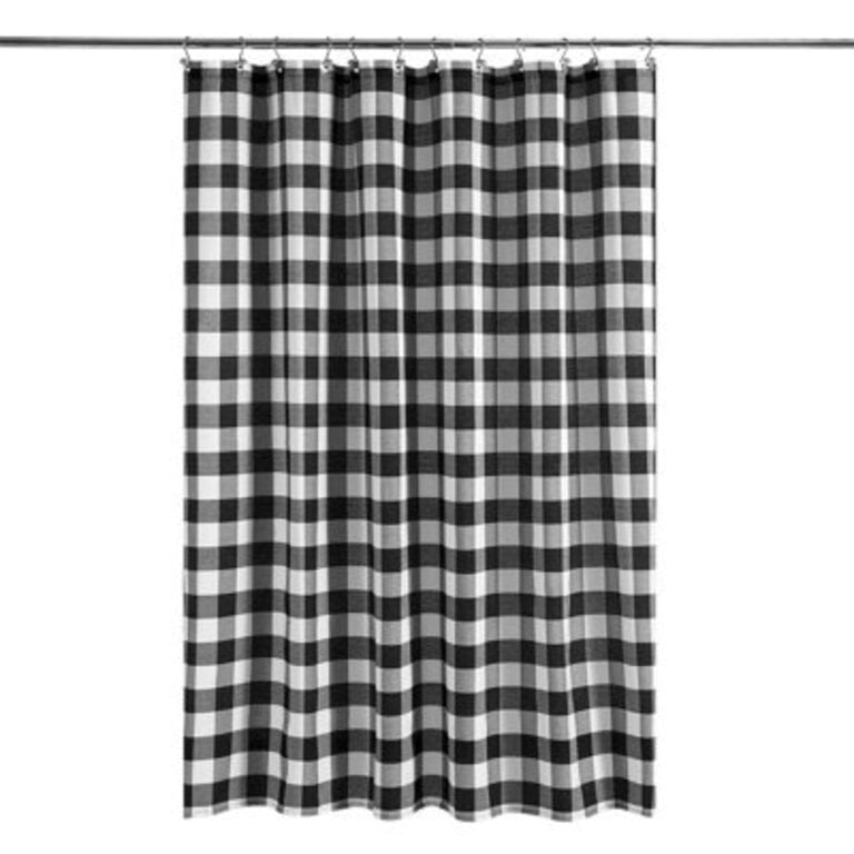 Afi Cotton Blend Gingham Shower Curtain