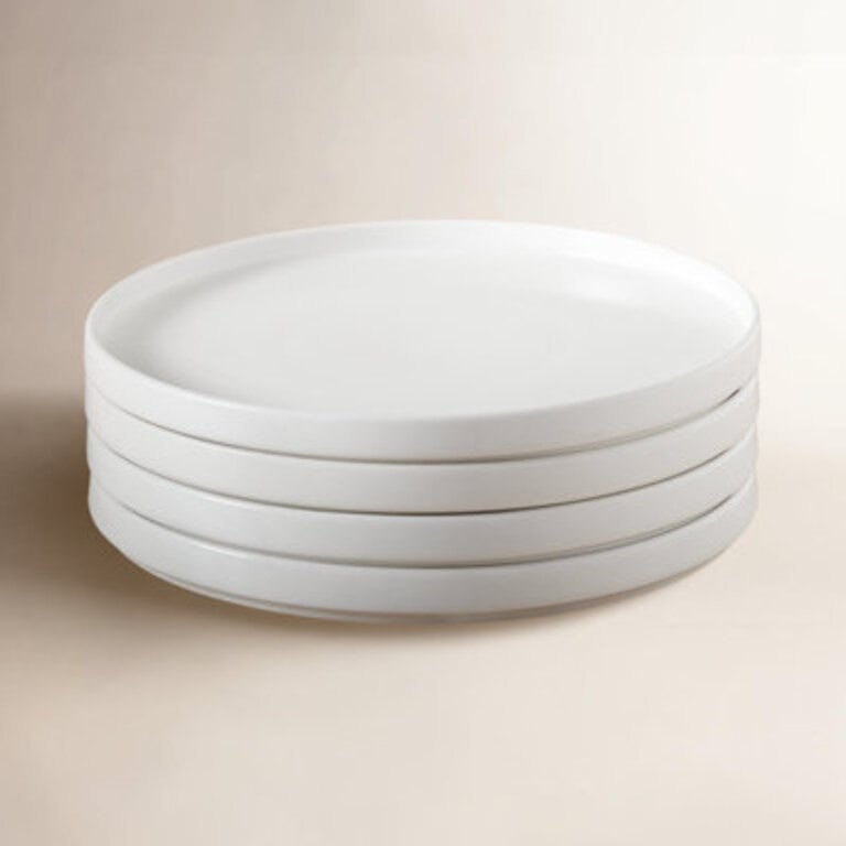 Set of 4 Izie Straight Lip Stoneware Dinner Plates