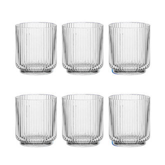 Set of 6 Laya Fluted Acrylic Low Tumbler Glasses