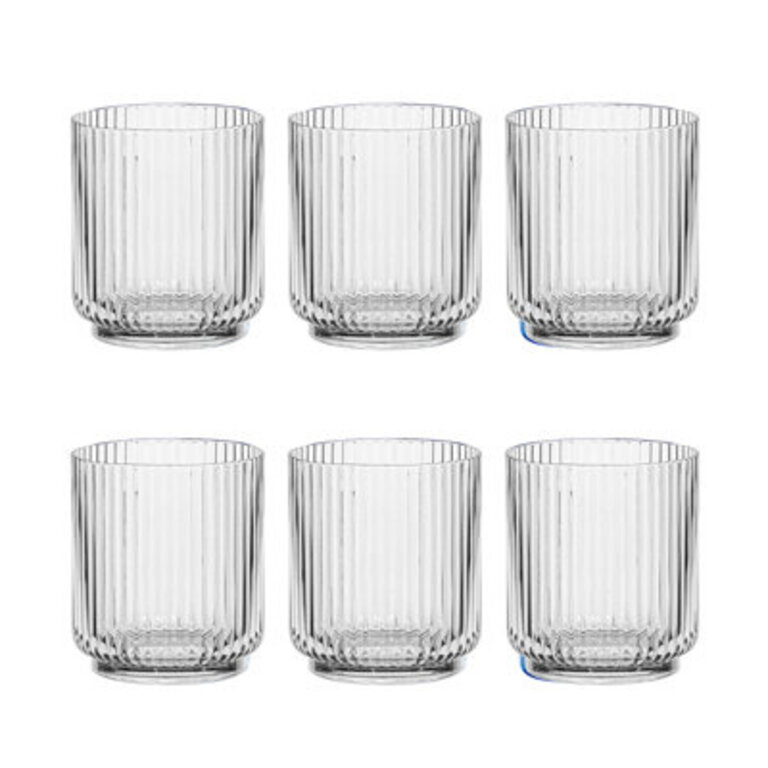 Set of 6 Laya Fluted Acrylic Low Tumbler Glasses