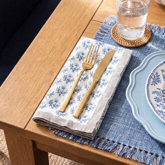 overback Hand-Blocked Printed Cotton Cloth Napkins