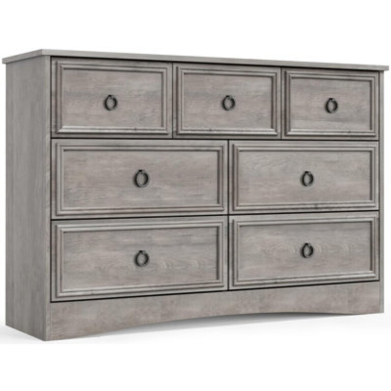 Breakwater Bay 7 Drawer Dresser Dressers For Bedroom Easy Pulls Handle Textured Borders for Living Room Hallway