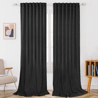 Set of 2 Toyoko Linen Blended Back Tab Curtains
