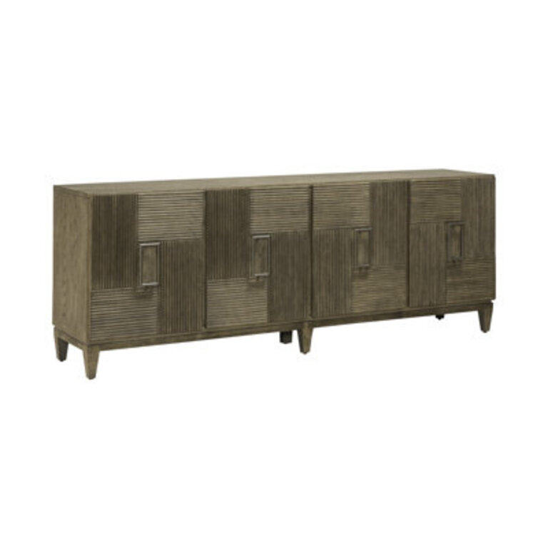 Rosenfeld 82 W Solid and Manufactured Wood TV Stand with Adjustable Shelves